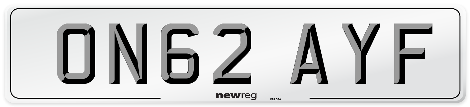 ON62 AYF Number Plate from New Reg